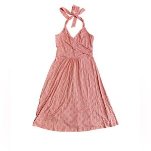 Boden St. Lucia Halter Dress Coral & White size 4, like new!